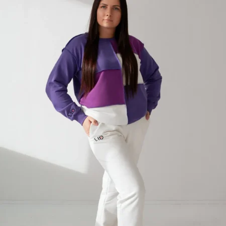 džemperis moterims violetinės spalvos